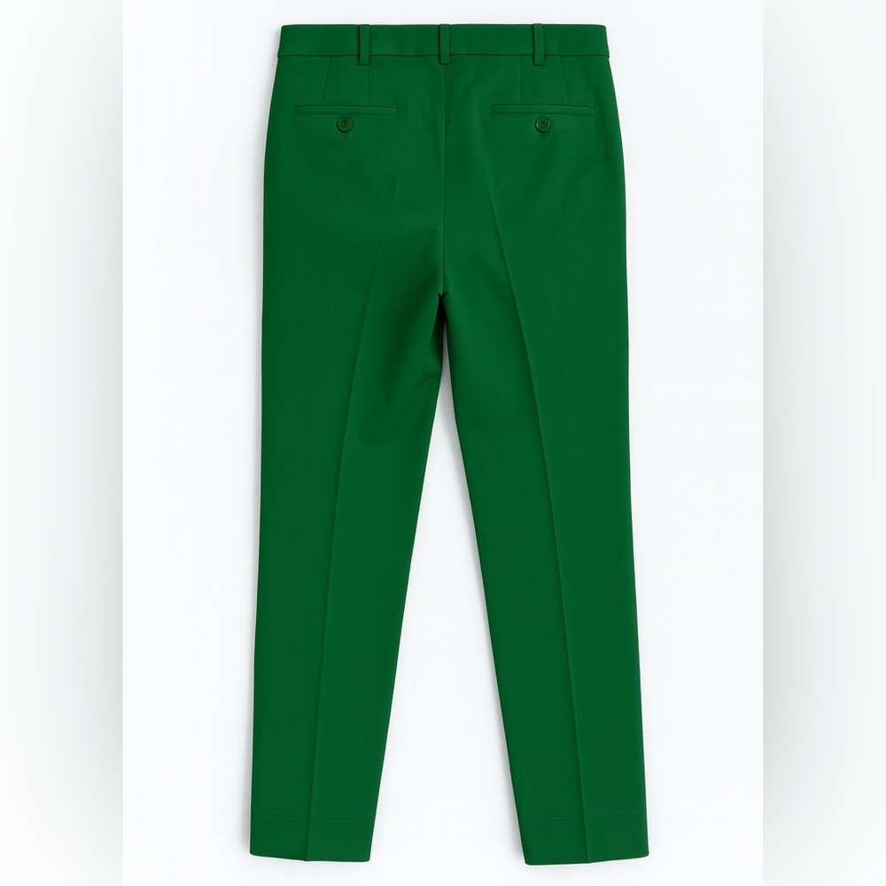NWT Talbots Hampshire Ankle Pants Green Cotton Stretch Holiday Trousers Size 10 - Picture 3 of 7